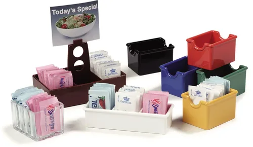 Miniatura 5 de Carlisle FoodService Products Organizador de azúcar para cocinas, plástico, 20 paquetes, negro, pequeño