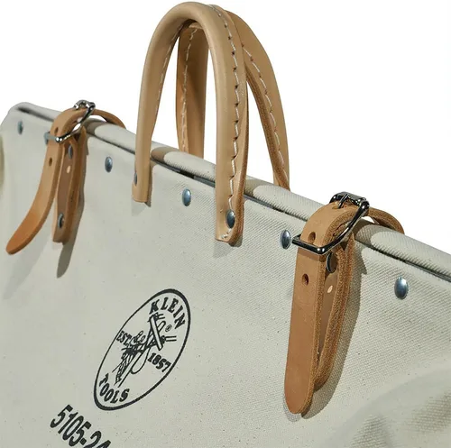 Miniatura 7 de Klein Tools 5105-24 - Bolsa de herramientas de lona resistente con parte inferior de vinilo resistente a la humedad y marco de acero para uso