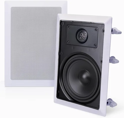 Pyle Altavoces estéreo de 150 vatios de 5.25 pulgadas en la pared/en el techo - Altavoces de sonido estéreo de montaje empotrado de 2 vías | Altavoz