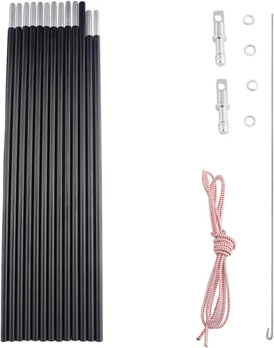 Miniatura 12 de Reemplazo de postes de aluminio para tienda, se adapta tanto a extremos hembra como macho, kit de reparación ligero de poste de tienda, aleación