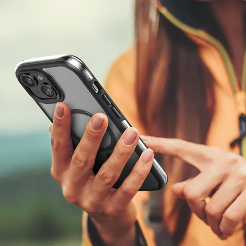 Miniatura 9 de Encased MAG - Funda para cinturón diseñada para iPhone 15 con clip de funda, tecnología protectora AirGuard (negro/transparente) compatible
