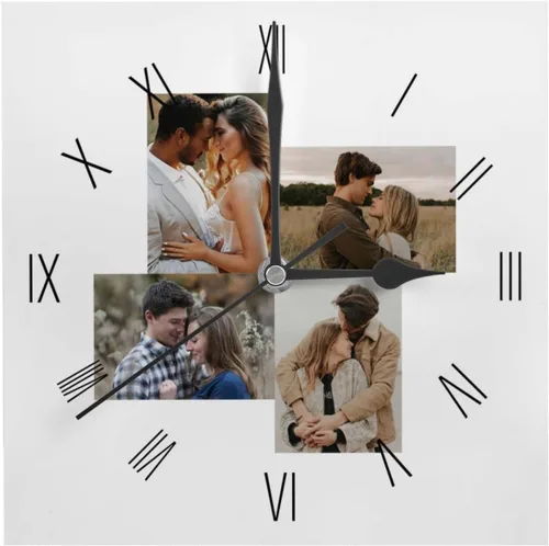 Miniatura 16 de Reloj de pared personalizado, 9.8 in redondo, texto fotográfico, electrónico silencioso, se adapta a la sala de estar, cocina, baño, decoración