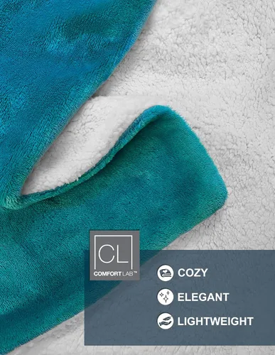 Miniatura 3 de Comfort Lab Manta reversible de franela Sherpa – Elegante manta de cama esponjosa para dormitorio y decoración del hogar – Anti bolitas no se Verde