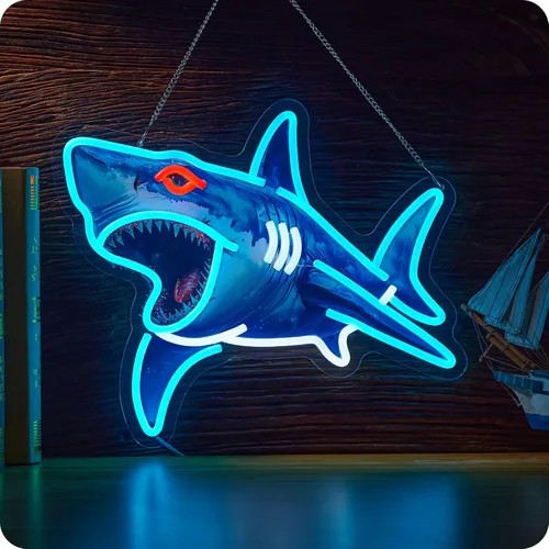Miniatura 7 de IMTATTO Letrero de neón de cocodrilo con luz LED para decoración de pared, alimentado por USB, bar, pub, tienda, club, garaje, dormitorio, obra