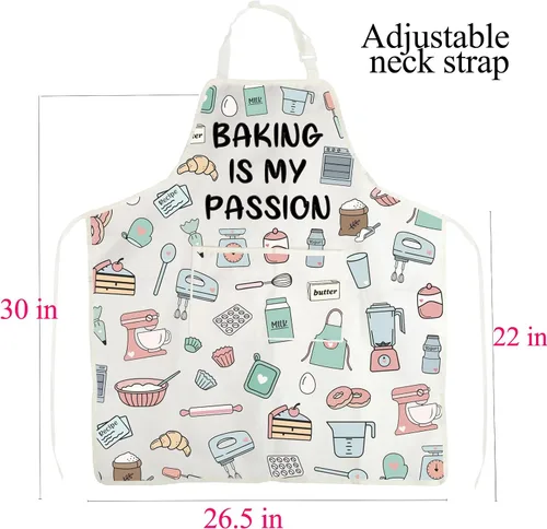 Miniatura 2 de BNQL Delantal para hornear, regalos para los amantes de la repostería, regalos para hornear es mi pasión, divertido delantal para hornear