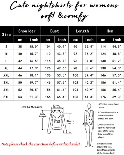 Miniatura 6 de ENJOYNIGHT - Camisones de algodón para mujer, tallas extragrandes, camisa de dormir de manga corta con estampado