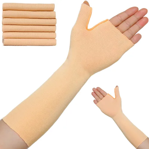 Miniatura 7 de KONSEDIK Calcetines de mano para férula (paquete de 6), tubo delgado para brazo, muñequera con forro de espica para el pulgar para hombres