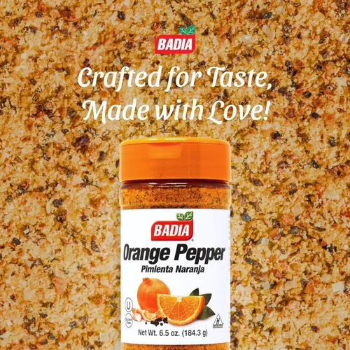 Miniatura 4 de Badia Condimento de pimienta naranja, 6.5 onzas, pimienta, ajo y cebolla, mezcla de cítricos picantes para pollo, mariscos y verduras