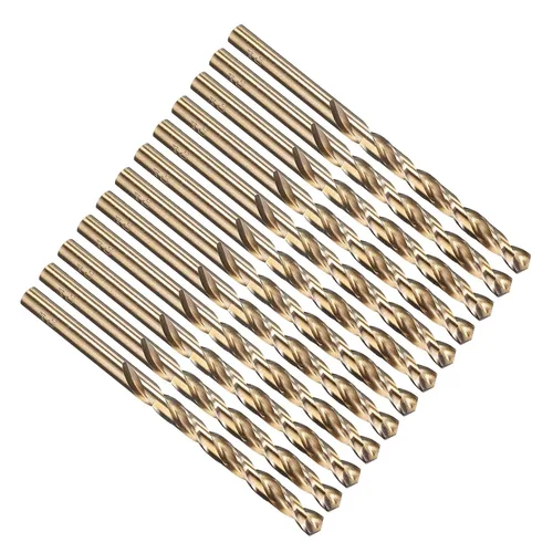 Miniatura 83 de PATIKIL Broca Jobber de 0.039 in, vástago recto M35 cobalto 5% acero de alta velocidad 135° acabado dorado para metal duro de acero inoxidable - 2