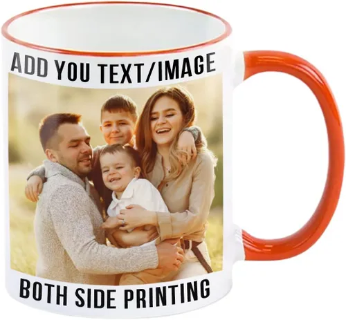 Miniatura 20 de Taza de café personalizada, regalo personalizado, taza de cerámica con foto, imágenes o texto, novedad de tazas personalizadas, perfecta para negro