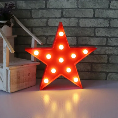 Miniatura 2 de Luz de Marquesina con Forma de Estrella Letrero de Plástico LED - Letrero de Estrella de Marquesina Iluminado Decoración de Pared Funciona