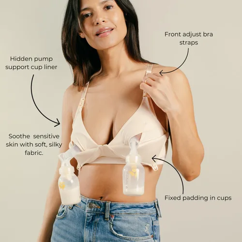 Miniatura 5 de Simple Wishes - Brasier de lactancia y manos libres en uno, cómodo, acolchado, talla 32 a talla más grande 40DD.