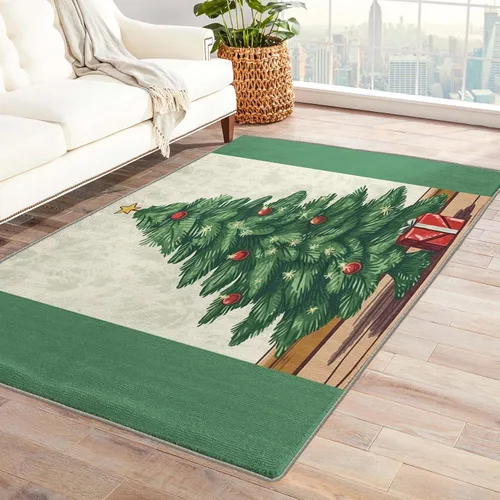 Miniatura 30 de Alfombra de oso de 2 x 3 pies, alfombra de Navidad para entrada, sala de estar, dormitorio, alfombra de animales salvajes, decoración de habitación