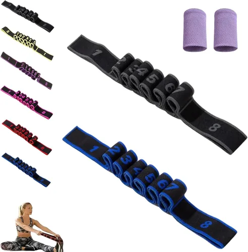Miniatura 16 de Banda de resistencia de fitness para estiramiento y yoga, ejercicio de tirador de moda, banda elástica multifunción de resistencia de yoga