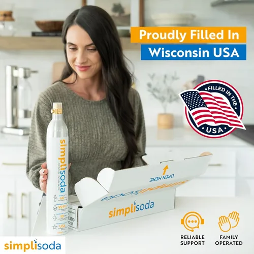 Miniatura 3 de Simpli Soda Cilindros de recipiente de CO2 de 60 litros, compatible con Sodastream BLUE atornillado, Ninja Thirsti, Philips y más, máquina de Azul