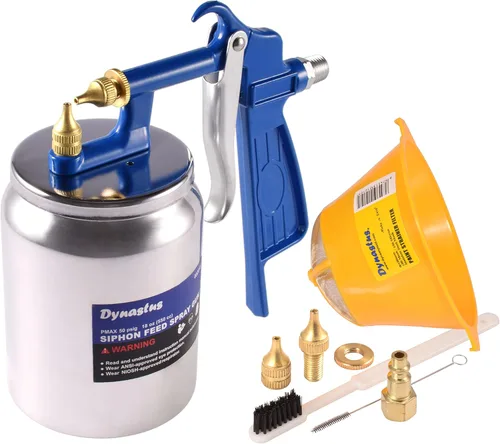 Dynastus Pistola rociadora de aire con sifón de alimentación de succión para rociar pinturas a base de aceite o látex, con kits de filtrado y