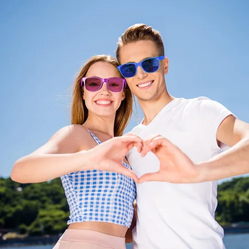 Miniatura 82 de Suministros para regalos de fiesta de colores neón Paquete de 8 gafas de sol unisex