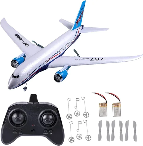 Avión de control remoto, 2.4Ghz DIY 3 canales, avión de control remoto listo para volar, RC 787 Dreamliner para envergadura avanzada 21.654 in (2