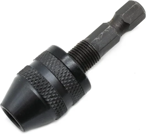 Miniatura 4 de TMAX Adaptador de mandril sin llave de plata vástago hexagonal de 1/4 pulgadas a broca convencional o microtamaño 1/32 pulgadas a 1/4 pulgadas
