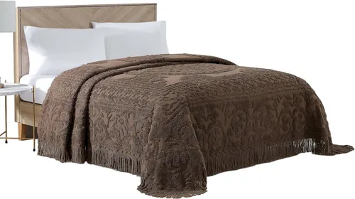Miniatura 28 de Beatrice Home Fashions Colcha de Chenilla con Medallón, Full, Blanco
