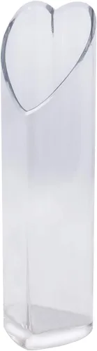Royal Imports Jarrón de cristal decorativo para centro de mesa, hogar o boda, en forma de corazón transparente, 12 pulgadas de alto, apertura de 3 x