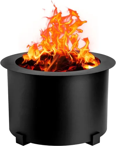 Pozo de fuego sin humo, hoguera de acero al carbono, gran hoguera de leña, estufa al aire libre, hoguera portátil sin humo para picnic, camping,