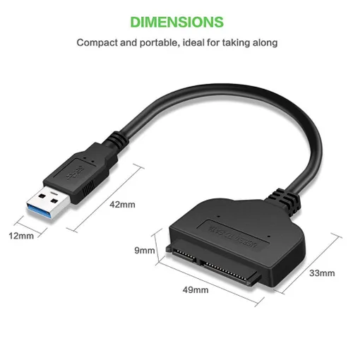 Miniatura 3 de Cable adaptador SATA a USB 3.0 para disco duro SATA III de 2.5", convertidor para SSD/HDD de 2.5" (no compatible con disco duro de 3.5")