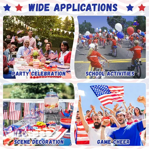 Miniatura 6 de Batiyeer 1000 banderas pequeñas de Estados Unidos en palo de 4 x 6 pulgadas, mini banderas de Estados Unidos de 250 aniversario, bandera de Estados