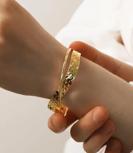 Miniatura 56 de OZEL - Pulseras para mujer, chapados en oro real de 18 quilates, pulseras de oro de cristal colorido para regalos