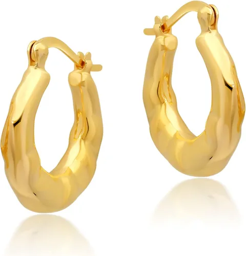 Miniatura 2 de Aretes de aro ligeros con relleno de oro amarillo de 14 quilates en varios estilos