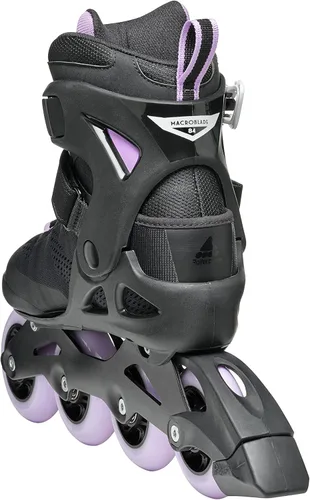 Miniatura 6 de Rollerblade Macroblade 84 Patines en línea para mujer, color negro y lavanda, patines en línea de rendimiento