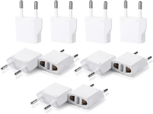 Miniatura 10 de Bates - Adaptador de enchufe europeo, 3 piezas, negro, adaptador de viaje, adaptador de enchufe de EE. UU. a Europa, adaptador de la UE, adaptadores