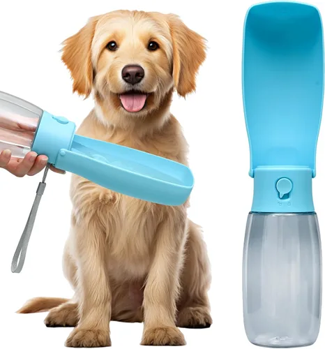 Miniatura 14 de Botella de agua para perros, cuenco de agua de viaje para cachorros, dispensador de agua portátil a prueba de fugas para cachorros, botella de agua