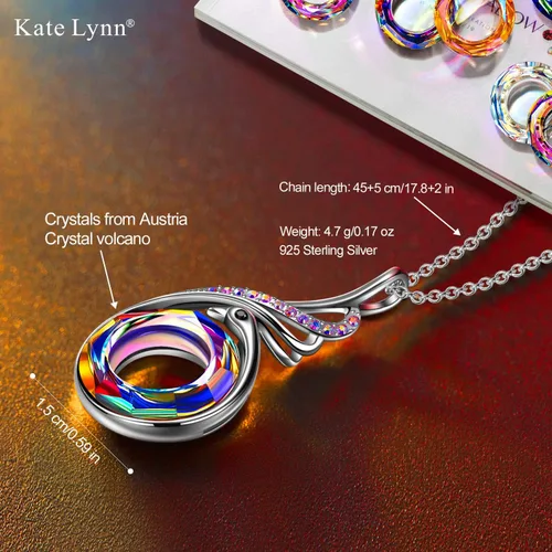 Miniatura 2 de Kate Lynn "Rise From the Ashes Phoenix Necklace Made with Crystals from Austria, 18"+2" Necklace, Packaged with Jewelry Box, Valentine's Day Gift