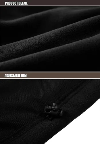 Miniatura 7 de TACVASEN Chaqueta de forro polar para hombre, chaqueta de invierno con cremallera completa, chaqueta táctica ligera, abrigos de senderismo al aire