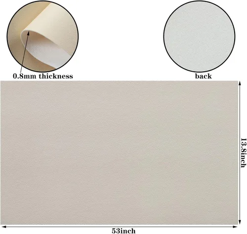 Miniatura 3 de Picheng Sábanas lisas de piel sintética de color sólido de 13.8 x 53 pulgadas, rollo de piel sintética suave muy adecuado para hacer manualidades