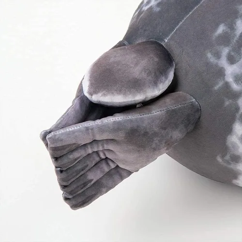 Miniatura 4 de MerryXD Almohada de felpa de foca gordita, juguete de animal de felpa de algodón relleno, lindo y grande del océano (23.6 pulgadas)