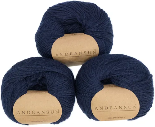 Miniatura 12 de (Juego de 3) Ovillos 100% de lana de alpaca bebé #1, DK #3, Worsted #4, Bulky #5 (150 gramos / 5.29 onzas en total), lujosos, acogedores y suaves