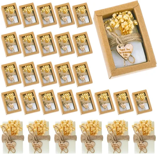 Demissle 30 piezas de mini jabón perfumado, regalos de fiesta de baby shower, jabón de flores hecho a mano, recuerdos de fiesta para invitados con
