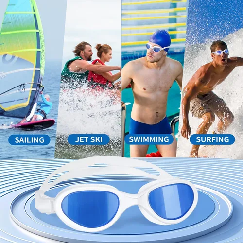 Miniatura 7 de Body+ Gafas de natación, gafas de natación de visión amplia para adultos, hombres y mujeres, antivaho sin fugas, transición o lentes polarizados