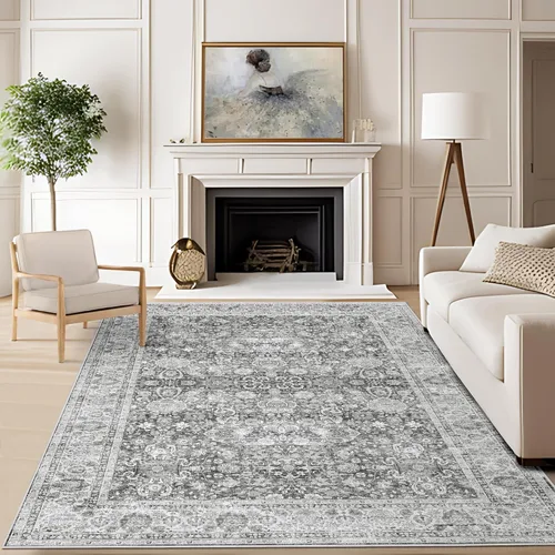 Miniatura 53 de Alfombras de área de 5 x 8 pies para dormitorio, alfombra lavable de 5 x 8, alfombra vintage grande, antideslizante, alfombra bohemia para sala