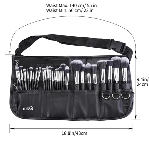 Miniatura 8 de MSQ - Juego de 29 brochas de maquillaje profesionales con cinturón ajustable, bolsa de maquillaje, base de polvo, brochas para sombras de ojos