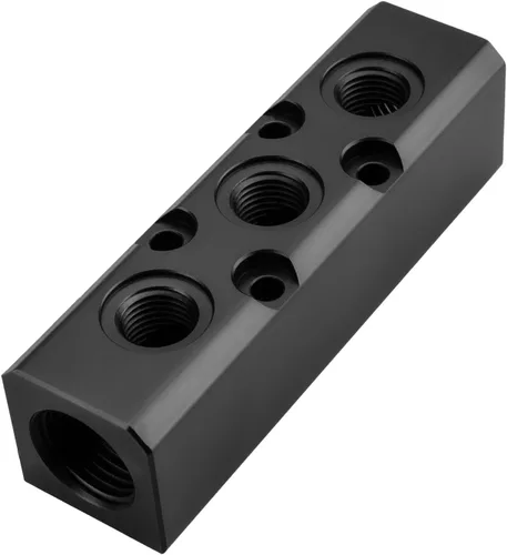 Miniatura 15 de Colector de aire, colector de compresor de aire de 2 vías y 4 puertos, divisor de bloque de colector en línea de manguera de aire, bloque