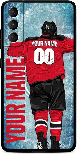 Miniatura 19 de Funda personalizada de hockey sobre hielo con nombre y número para Samsung Galaxy S22 S23 S21+ S20 Ultre S21 FE S10 S8 S9 Plus, silicona líquida