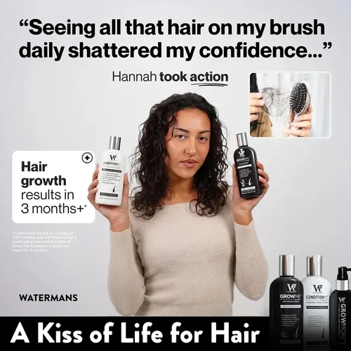 Miniatura 9 de Champú y acondicionador para el crecimiento del cabello de Watermans. Paquete combinado. El mejor sistema de crecimiento del cabello para hombres