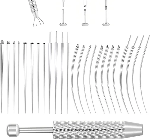 Miniatura 12 de Uni-J Herramienta de perforación de bola cónica para cambiar joyas, 14G, 16G, 18G, 20G, sin rosca, rosca interna, kit de estiramiento de rosca