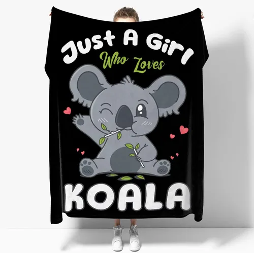 Miniatura 20 de Just A Girl Who Loves Koalas - Mantas personalizadas con nombre anílico, regalo divertido para niñas/niños, para sofá, cama, dormitorio, sala