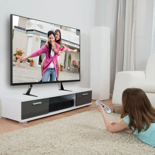 Miniatura 7 de Soporte universal para TV, patas de metal para TV de 20 a 65 pulgadas LCD/LED/OLED/Plasma pantalla plana y curva, ajuste de altura con VESA 75x75mm