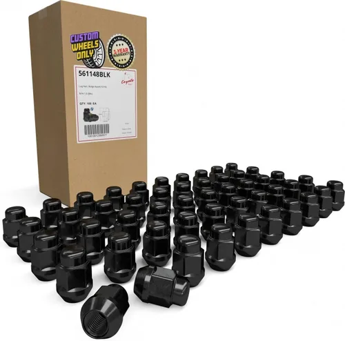 Miniatura 28 de Wheel Accessories Parts 20 tuercas de llanta M14x1.5 14x1.5 rosca OEM estilo fábrica 1.65" largo negro 7/8" 0.866 in hexagonal para Jeep Wrangler
