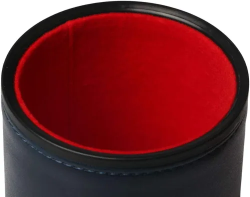 Miniatura 4 de Juego de Taza de Dados de Cuero Sintético Azul con 6 Dados Forro de Felpa Silencioso al Sacudir para Jugar Dados Mentirosos, Farkle, Yahtzee